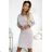 209-11 Kleid mit langen Ärmeln und breitem Bindegürtel - beige