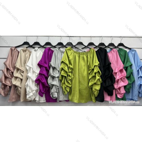 Damen-Bodybluse mit langen Ärmeln (Einheitsgröße S/M) ITALIAN FASHION IMWAS23126