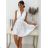 Langes Chiffon-Kurzarmkleid für Damen (S/M ONE SIZE) ITALIAN FASHION IMWGM23456