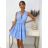 Langes Chiffon-Kurzarmkleid für Damen (S/M ONE SIZE) ITALIAN FASHION IMWGM23456