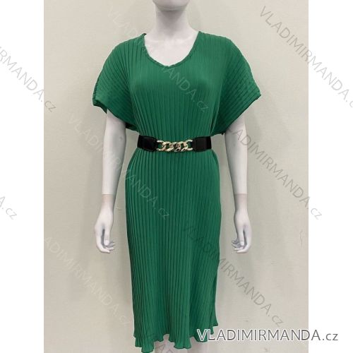 Langes Chiffon-Kurzarmkleid für Damen (S/M ONE SIZE) ITALIAN FASHION IMWGS231048