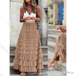 Langes Chiffon-Kurzarmkleid für Damen (S/M ONE SIZE) ITALIAN FASHION IMWGM23456