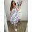 Langes Chiffon-Kurzarmkleid für Damen (S/M ONE SIZE) ITALIAN FASHION IMWGS231048 XL/2XL lila