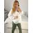 Damen Satin Langarmhemd (S/M/L ONE SIZE) ITALIAN FASHION IM322560