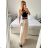 Lange Lederhose für Damen (Einheitsgröße S/M) ITALIAN FASHION IMWAD234126 -   dunkelbeige
 -   M / L