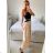 Lange Lederhose für Damen (Einheitsgröße S/M) ITALIAN FASHION IMWAD234126 -   dunkelbeige
 -   M / L