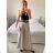 Lange Lederhose für Damen (Einheitsgröße S/M) ITALIAN FASHION IMWAD234126 -   dunkelbeige
 -   M / L