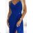 299-17 CHIARA elegantes Maxikleid mit Trägern - blau mit Glitzer