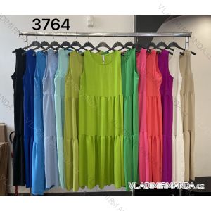 Langes Chiffon-Kurzarmkleid für Damen (S/M ONE SIZE) ITALIAN FASHION IMWGS231048