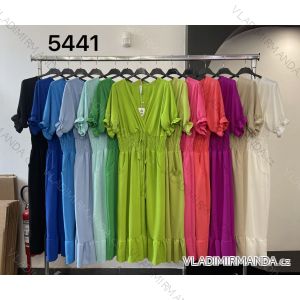 Langes Chiffon-Kurzarmkleid für Damen (S/M ONE SIZE) ITALIAN FASHION IMWGS231048