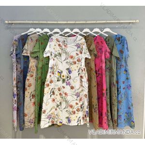 Langes Chiffon-Kurzarmkleid für Damen (S/M ONE SIZE) ITALIAN FASHION IMWGS231048