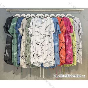 Langes Chiffon-Kurzarmkleid für Damen (S/M ONE SIZE) ITALIAN FASHION IMWGS231048