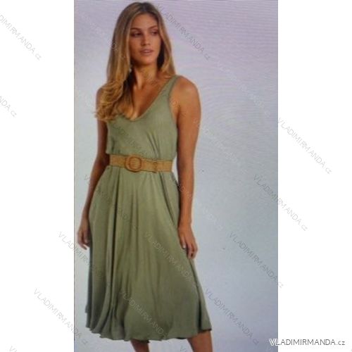 Langes Chiffon-Kurzarmkleid für Damen (S/M ONE SIZE) ITALIAN FASHION IMWGS231048