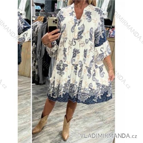 Damen Langarm Hoodie Kleid (S / M ONE SIZE) ITALIAN FASHION IMWA216095