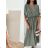 Langes Viskose-Kurzarmkleid für Damen (Einheitsgröße S/M/L) ITALIAN FASHION IMWBH24056