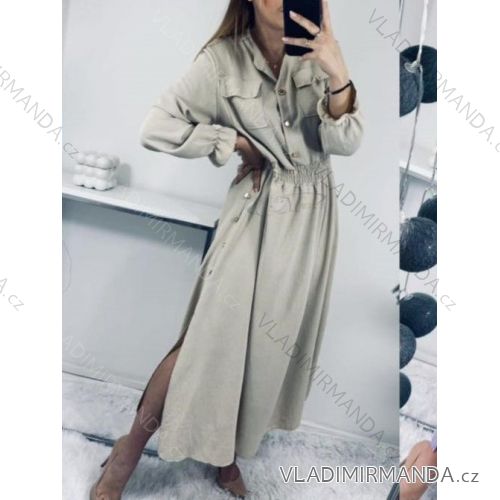 Damen Langarm Hoodie Kleid (S / M ONE SIZE) ITALIAN FASHION IMWA216095