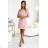 217-9 NEVA Trapezförmiges Kleid mit ausgestellten Ärmeln - puderrosa mit Glitzer