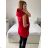 Elegantes Hemd Langarm Damen Kleid (S / M ONE SIZE) ITALIAN FASHION IMWY21734 -   rot -   S