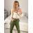 Damen Satin Langarmhemd (S/M/L ONE SIZE) ITALIAN FASHION IM322560