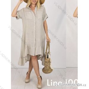 Langes Chiffon-Kurzarmkleid für Damen (S/M ONE SIZE) ITALIAN FASHION IMWGM23456