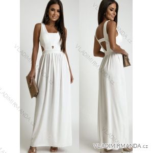 Langes Chiffon-Kurzarmkleid für Damen (S/M ONE SIZE) ITALIAN FASHION IMWGM23456