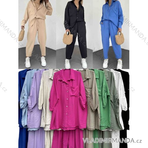 Damen-Set aus langen Hosen und Langarmhemd in Übergröße (L/XL/2XL Einheitsgröße) POLISH FASHION IMWT23BELLA