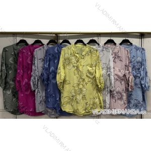 Langarm-Musselin-Hemdkleid für Damen (M/L/XL EINHEITSGRÖSSE) ITALIAN FASHION IMC23267