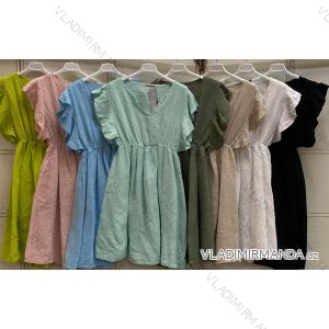 Langes Sommerkleid mit kurzen Ärmeln für Damen (Einheitsgröße S/M) ITALIAN FASHION IMC23300