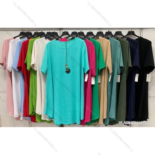 Tunika mit Anhänger Kurzarm Damen Übergröße (3XL/4XL ONE SIZE) ITALIAN FASHION IMC23020