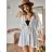 Sommer karierter Bademantel Bademantel Langarm Damen (S/M ONE SIZE) ITALIAN FASHION IMM22923