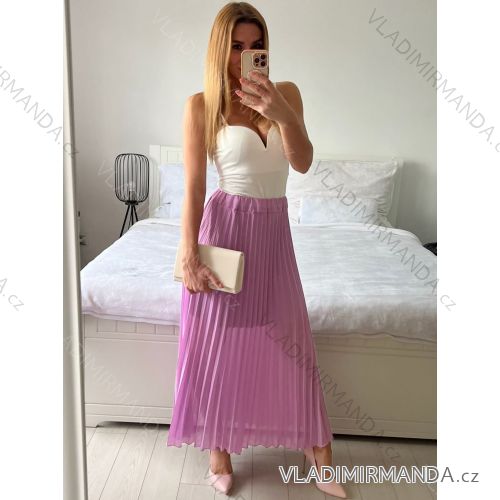 Rock lange Sommer Frauen (uni sl) ITALIENISCHE Mode IM420490