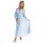 414-10 KLARA Plisseekleid mit Gürtel und Ausschnitt - hellblaue Farbe