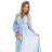 414-10 KLARA Plisseekleid mit Gürtel und Ausschnitt - hellblaue Farbe