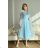 Damen Plus Size (42-46) langes elegantes ärmelloses Partykleid POLISH FASHION PMLBC23265-10 -   hellblau -   44