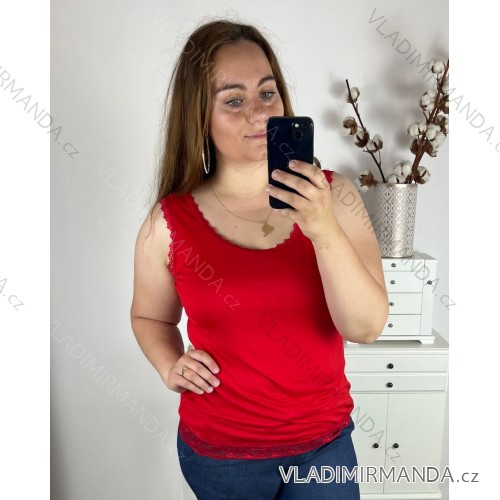 Sommer-Tanktop für Damen (uni s / l) ITALIAN FASHION IMC18463 2XL/3XL rot