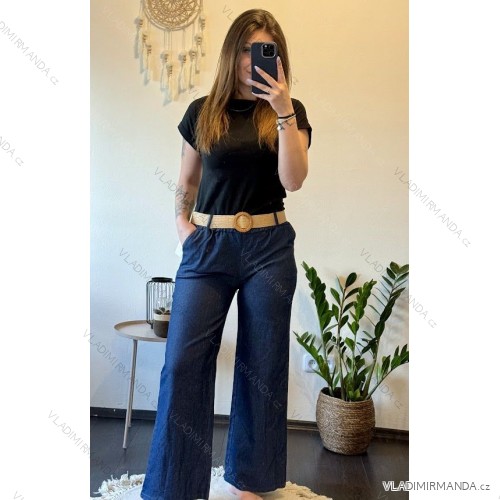 Lange Damenhose (XL/2XL/3XL ONE SIZE) ITALIAN FASHION IMC24019 dunkelblau M / L