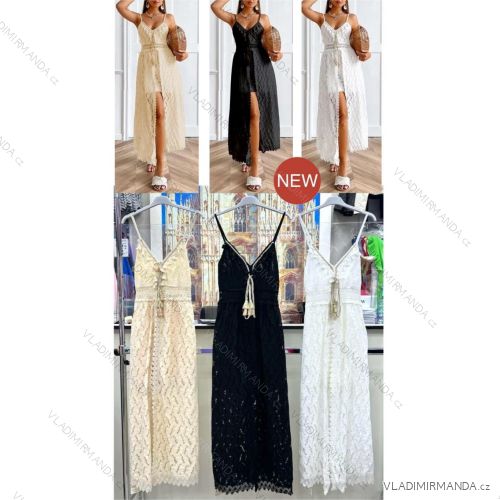 Ärmelloses langes Partykleid aus Paillettensamt für Damen (S/M EINHEITSGRÖSSE) ITALIAN FASHION IMWB233931