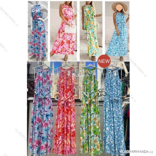 Ärmelloses langes Partykleid aus Paillettensamt für Damen (S/M EINHEITSGRÖSSE) ITALIAN FASHION IMWB233931