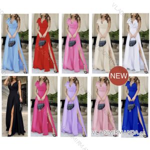 Ärmelloses langes Partykleid aus Paillettensamt für Damen (S/M EINHEITSGRÖSSE) ITALIAN FASHION IMWB233931