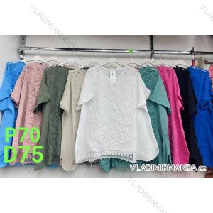 Damen-Tunika in Übergröße mit kurzen Ärmeln (42/58 Einheitsgröße) ITALIAN FASHION IMBM24053