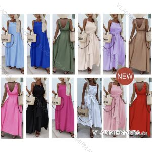Ärmelloses langes Partykleid aus Paillettensamt für Damen (S/M EINHEITSGRÖSSE) ITALIAN FASHION IMWB233931