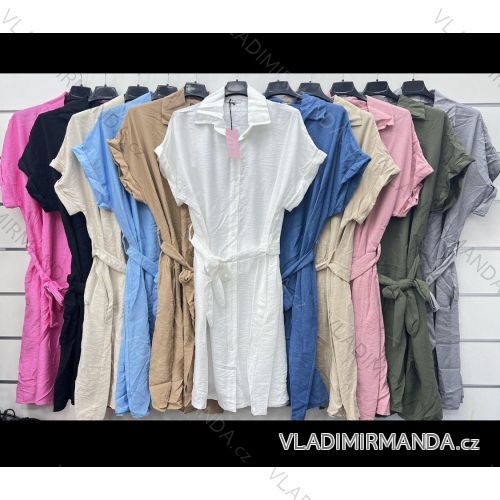 Sommerkleid mit kurzen Ärmeln für Damen (Einheitsgröße S/M/L) ITALIAN FASHION IMWCP24140