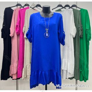 Šaty košilové oversize krátký rukáv dámské (M/L//XL ONE SIZE) ITALSKÁ MÓDA IM422525