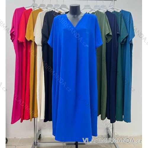 Šaty košilové oversize krátký rukáv dámské (M/L//XL ONE SIZE) ITALSKÁ MÓDA IM422525