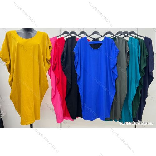 Šaty košilové oversize krátký rukáv dámské (M/L//XL ONE SIZE) ITALSKÁ MÓDA IM422525