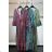 Langes Chiffon-Kurzarmkleid für Damen (S/M ONE SIZE) ITALIAN FASHION IMWGS231048