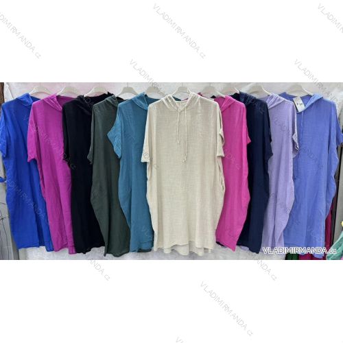 Kurzärmeliges Kapuzenkleid für Damen in Übergröße (54/56/58 EINHEITSGRÖSSE) ITALIAN FASHION IMWQ24186