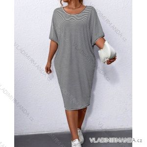 Klassisches Sommerkleid für Damen in Übergröße mit kurzen Ärmeln (54/56/58 EINHEITSGRÖSSE) ITALIAN FASHION IM424358