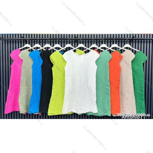 Langes Chiffon-Kurzarmkleid für Damen (S/M ONE SIZE) ITALIAN FASHION IMWGS231048