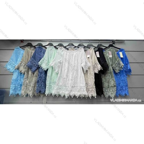 Damen-Button-Down-Hemdjacke mit Knöpfen (S / M ONE SIZE) ITALIAN FASHION IMWD217059